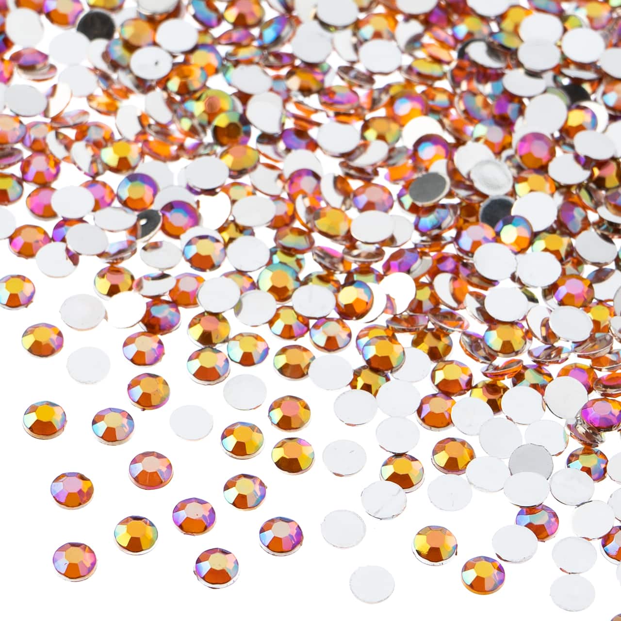 John Bead Acrylic Round Flat Back Rhinestones, 4mm